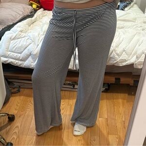 & Other Stories Black and White Striped Leggings